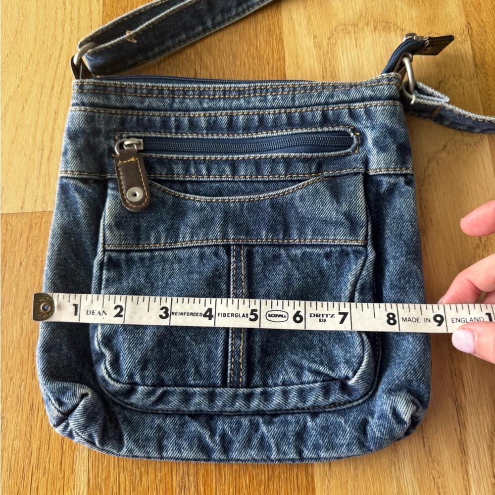 Denim Blue Jean Crossbody Bag Purse - Picture 7 of 8